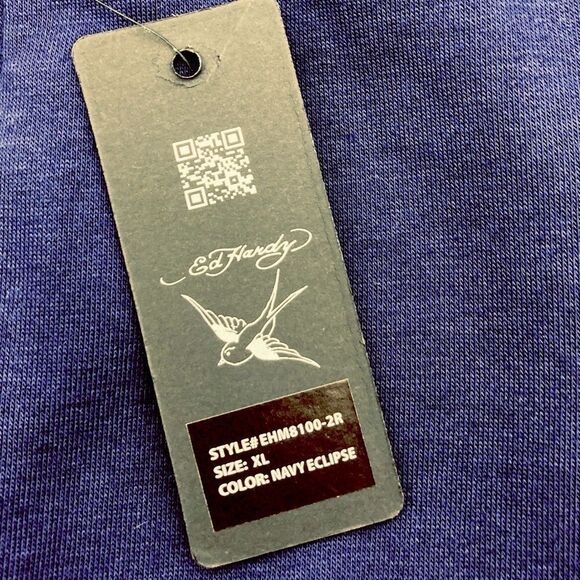 NWT Ed Hardy Men's Bulldog Graphic Navy Eclipse Shorts XL - Picture 9 of 9